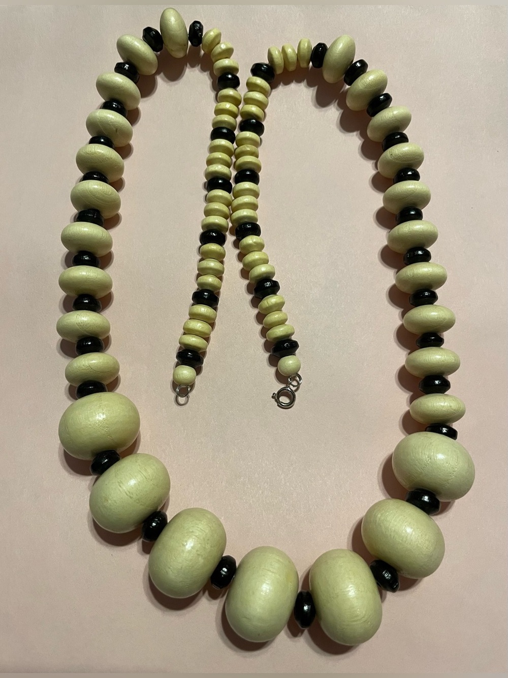 Vintage Wood Statement Necklace #9435
